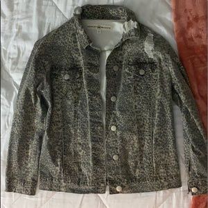 Cheetah print denim jacket